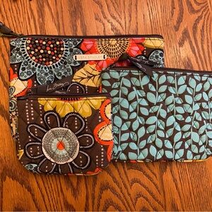 Vera Bradley Multicolor Floral and Leaf Pattern Bags